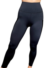 Load image into Gallery viewer, Ignite Apparel High-Waisted Compression Leggings made from recycled polyester, close front view
