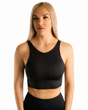 Load image into Gallery viewer, Ignite Apparel High Neck Sports Bra made from recycled polyester, front view
